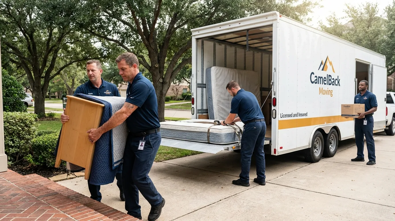 Crew loading residential truck for cross-state move from Wrightsville, PA