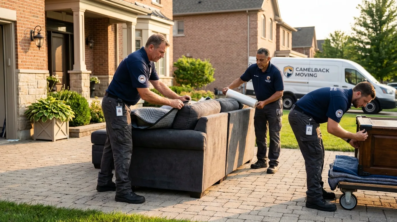 Large estate moving crew wrapping furniture in Wrightsville, PA