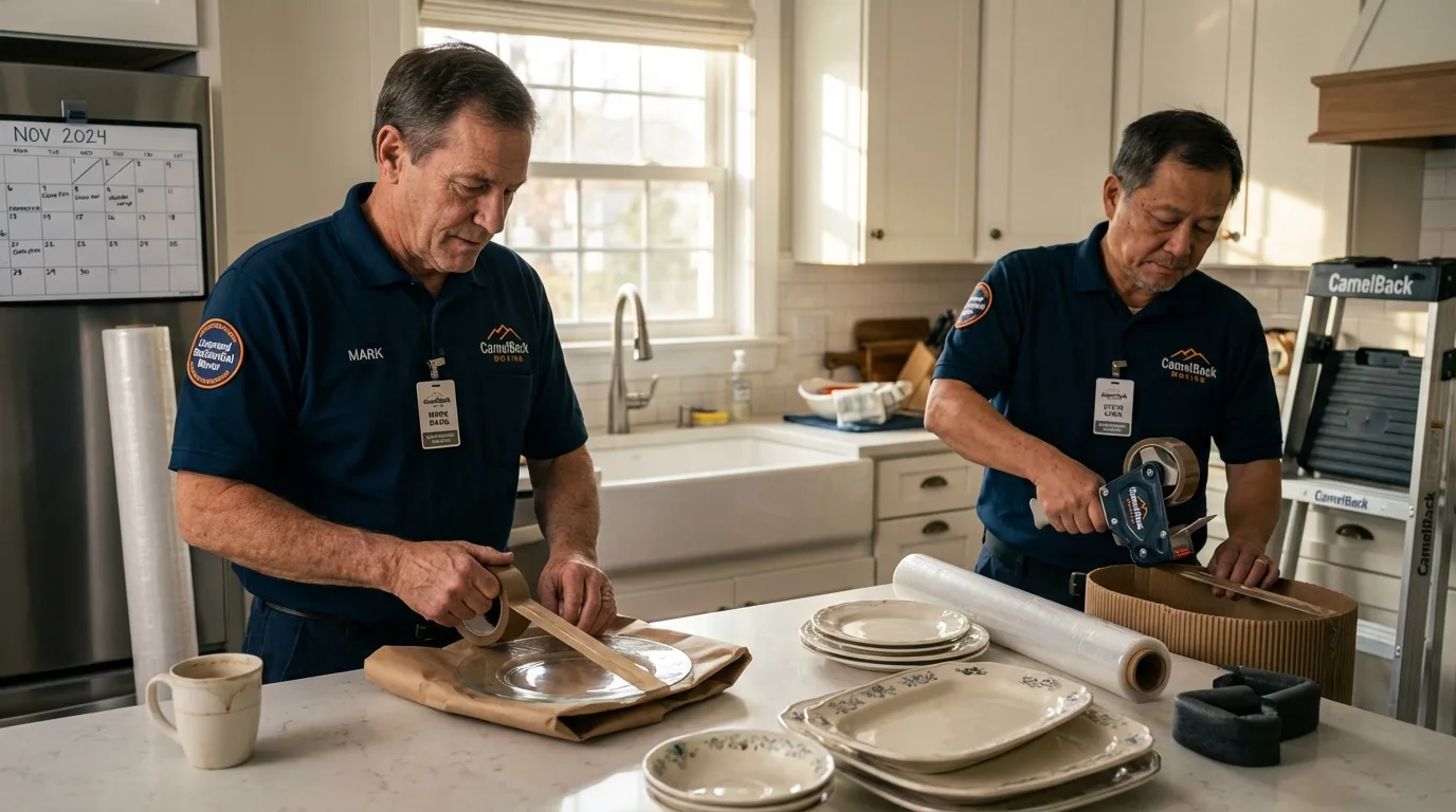 Professional crew packing kitchen dishware in Wrightsville, PA